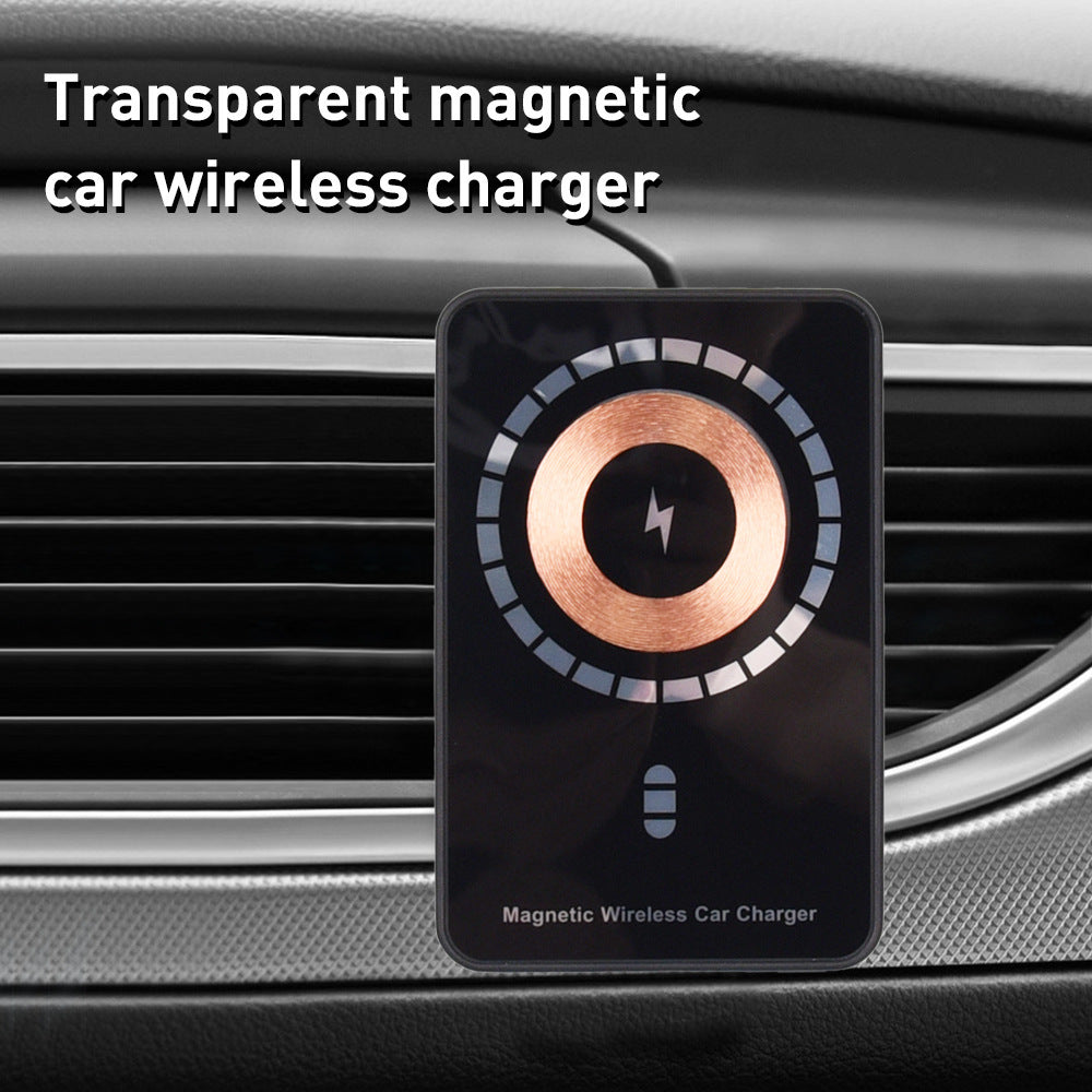 NEW transparent wireless Magsafe charger for car Magnetic Wireless Chargers Car Air Vent Stand Phone Holder