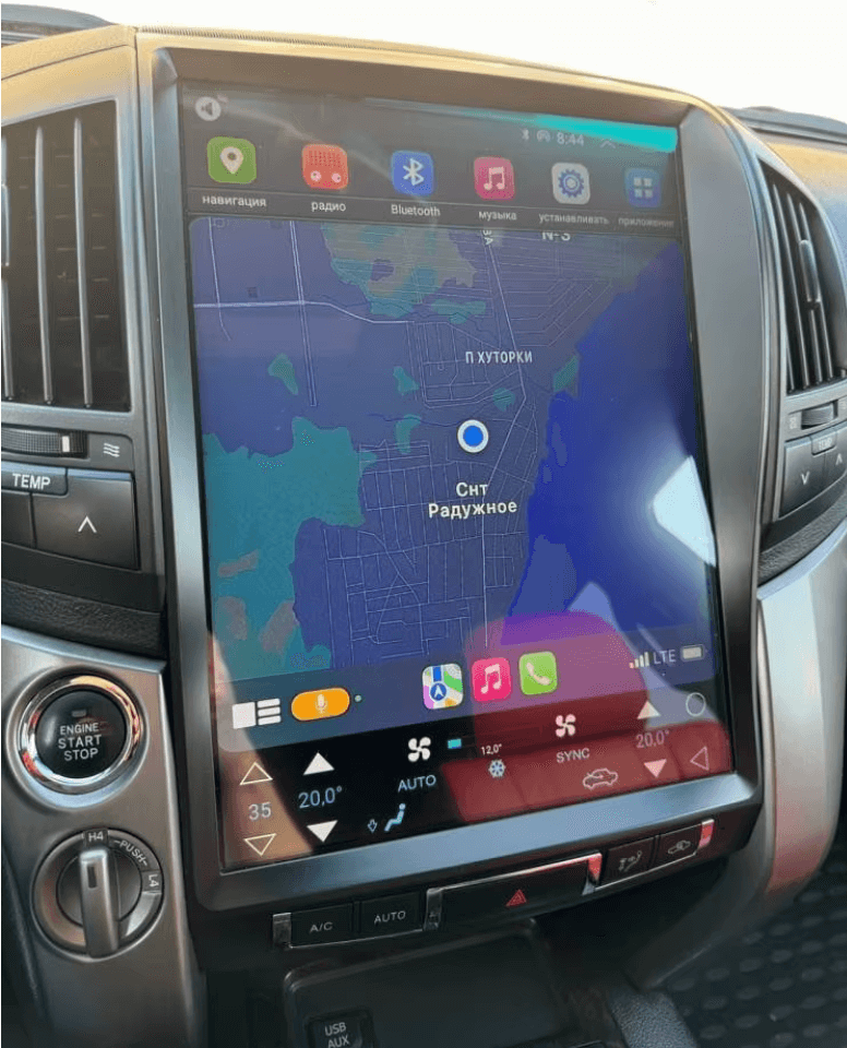 Toyota Landcruiser Sahara 07-15 LC200 12.1 Vertical Screen GPS Wireless Apple CarPlay Android Auto Stereo