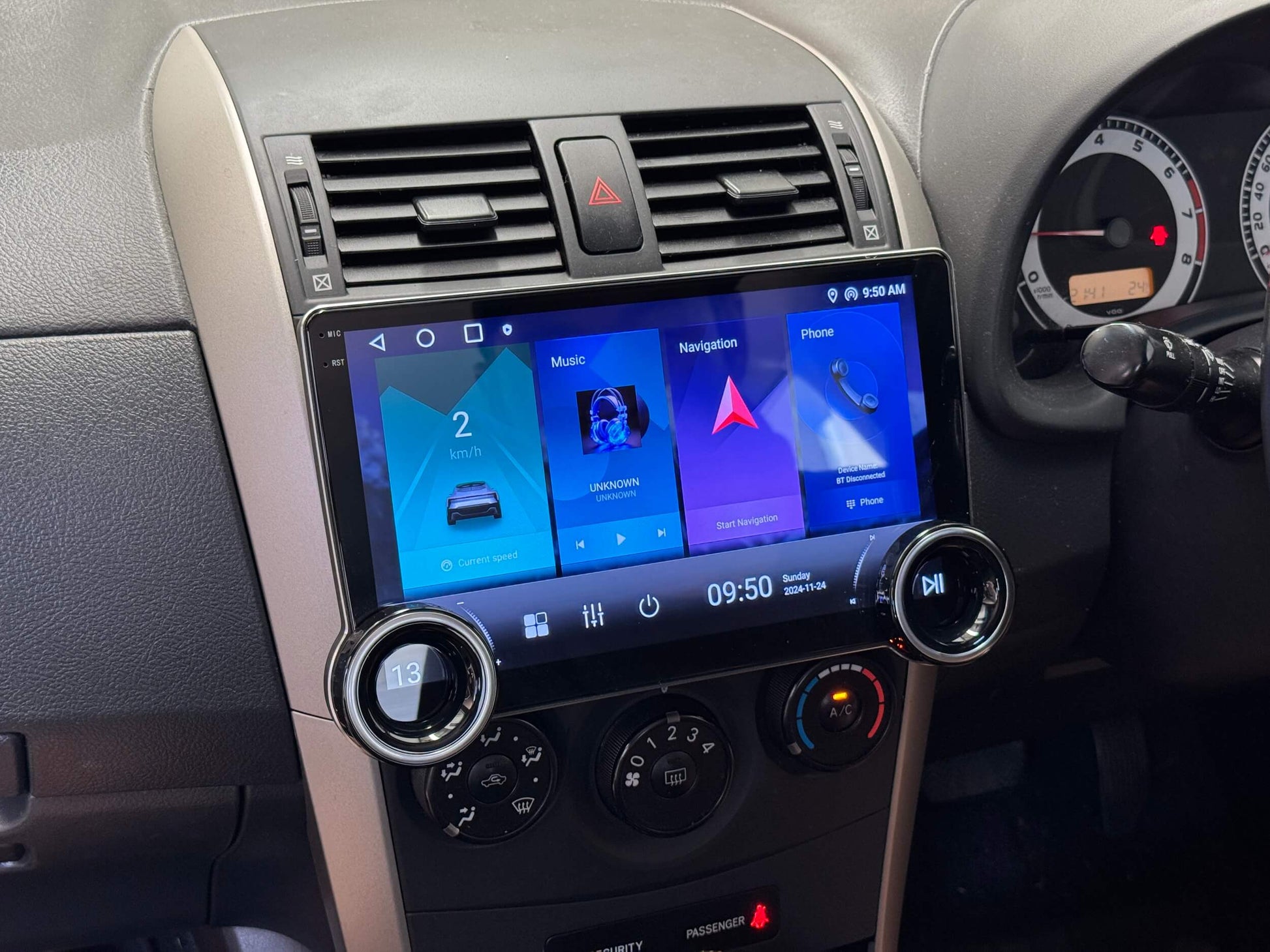 Toyota Corolla Sedan 2008-2012 10.1 inch with Dual Knob Control GPS Bluetooth USB Apple CarPlay Android Auto 