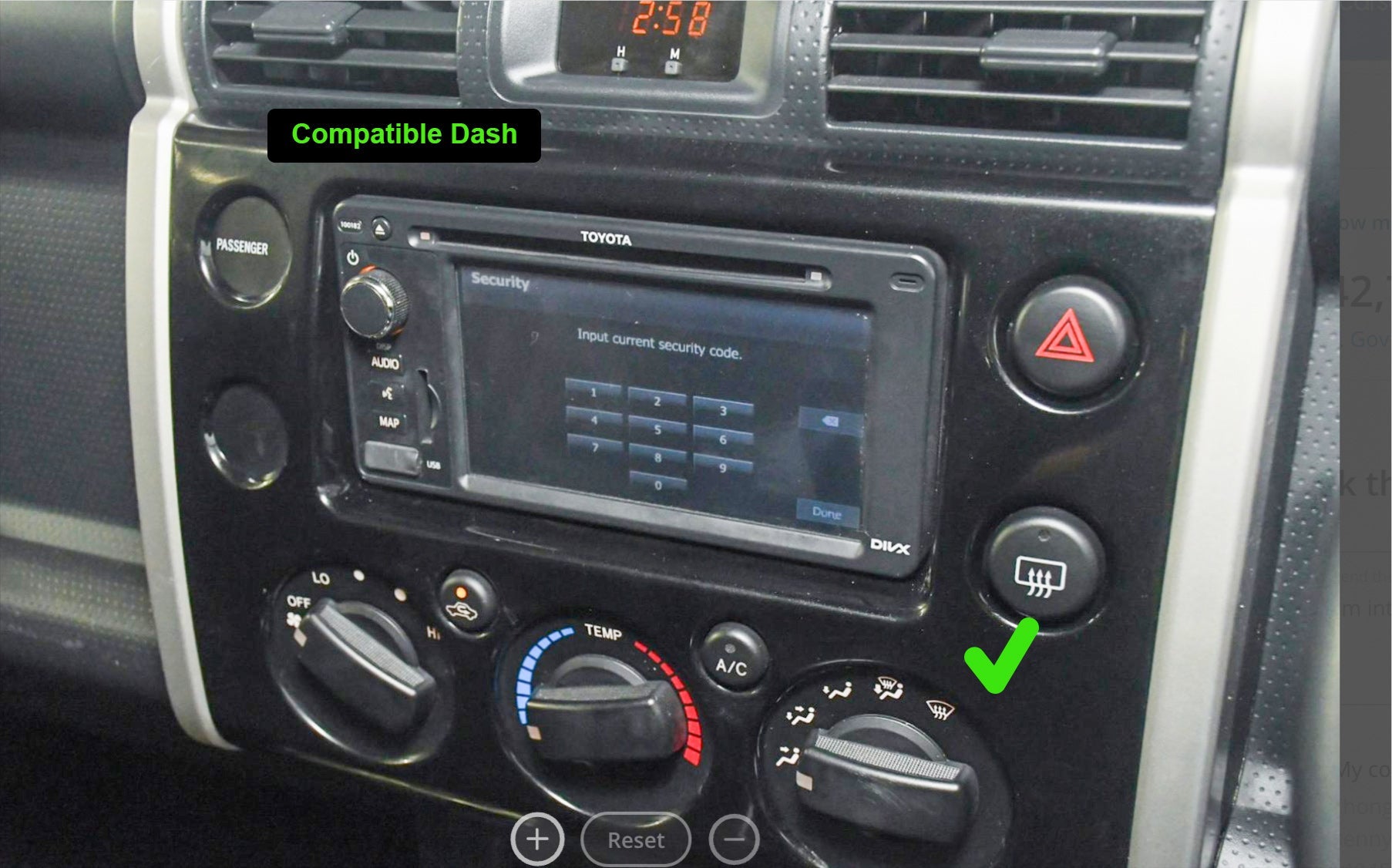 Toyota FJ Cruiser 2007-2015 GPS Bluetooth USB Wireless Apple CarPlay Stereo GPS Android