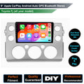 9-inch car multimedia player with Apple CarPlay and Android Auto compatibility, featuring Bluetooth and GPS, designed for Toyota FJ Cruiser.