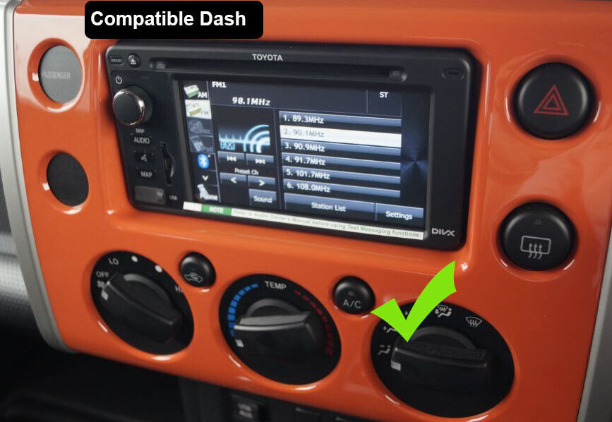 Toyota FJ Cruiser 2007-2015 GPS Bluetooth USB Wireless Apple CarPlay Stereo GPS Android