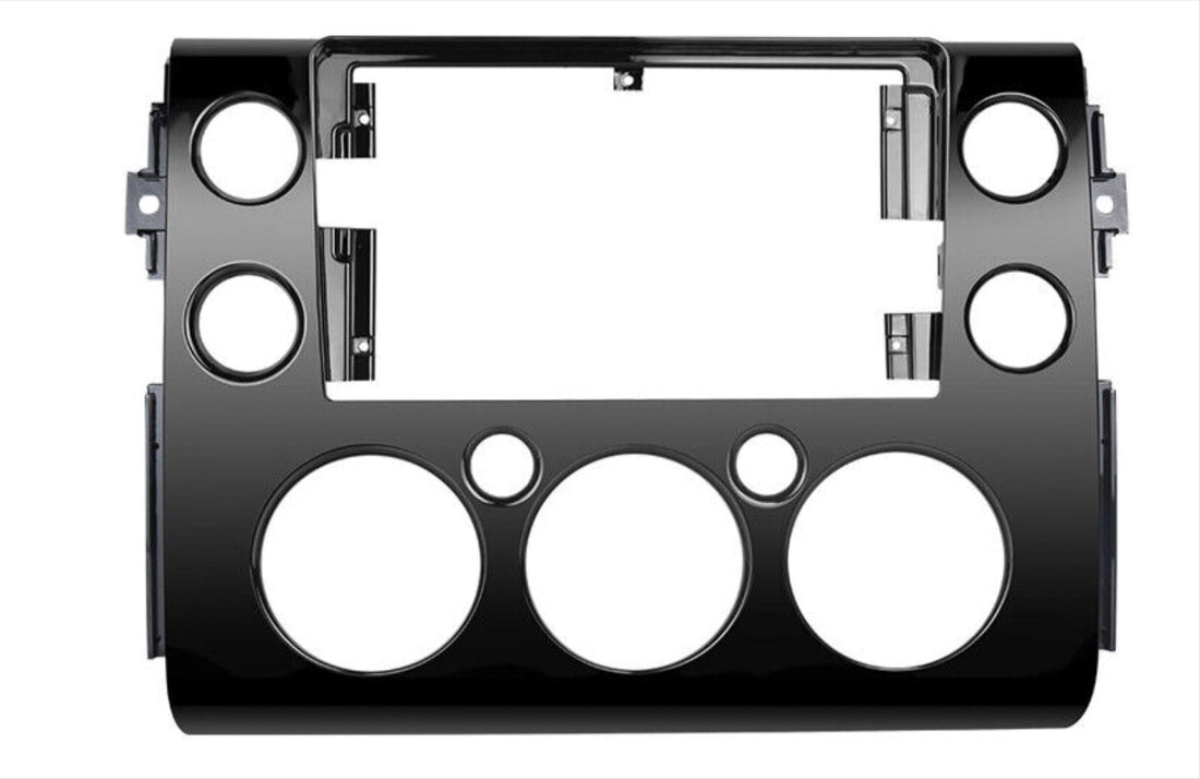 Black dashboard facia kit for Toyota FJ Cruiser 2007-2015 suitable for double din and Android headunits