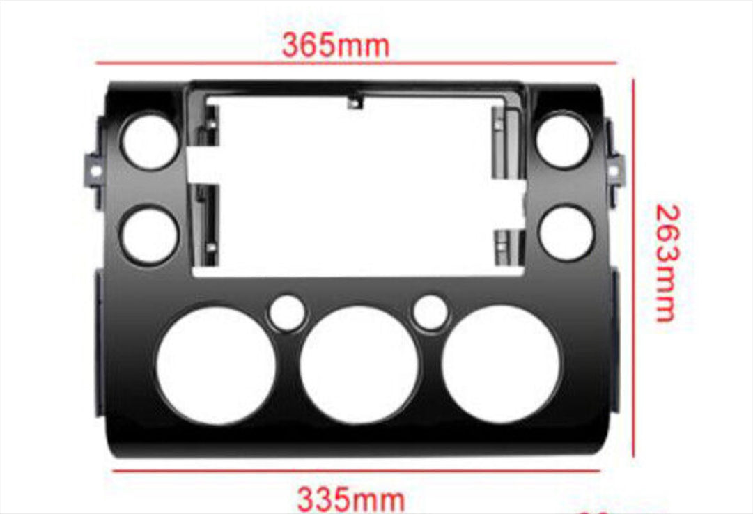 Black dashboard facia kit for Toyota FJ Cruiser 2007-2015 suitable for double din and Android headunits