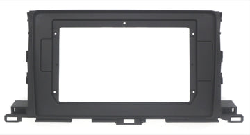 Black double din facia kit for Toyota Kluger 2015-2021 suitable for both 10 inch Android and 7 inch standard Double Din headunits.