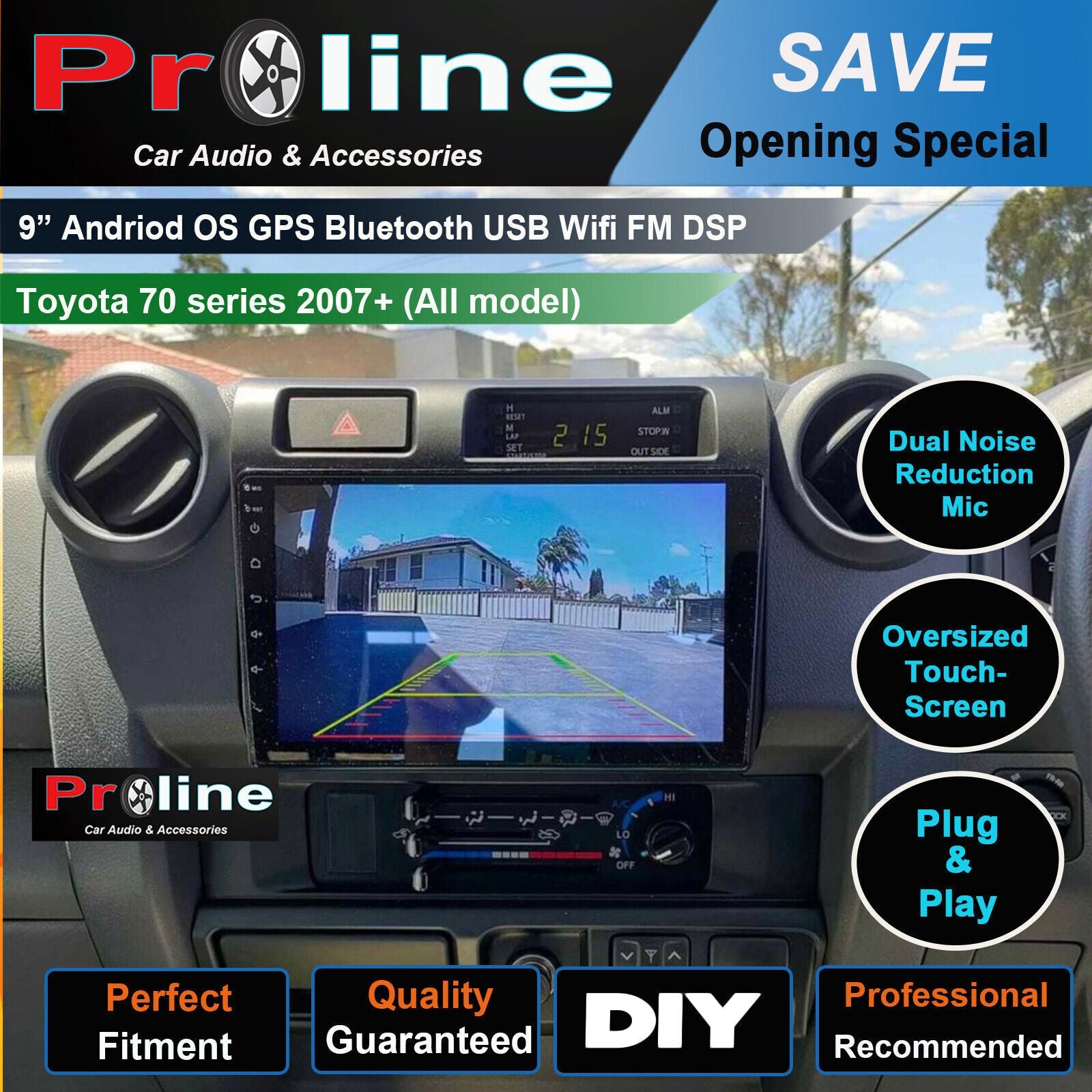 Toyota Landcruiser 70 76 78 79 Series GPS Bluetooth Reverse Camera Wireless CarPlay Android Auto