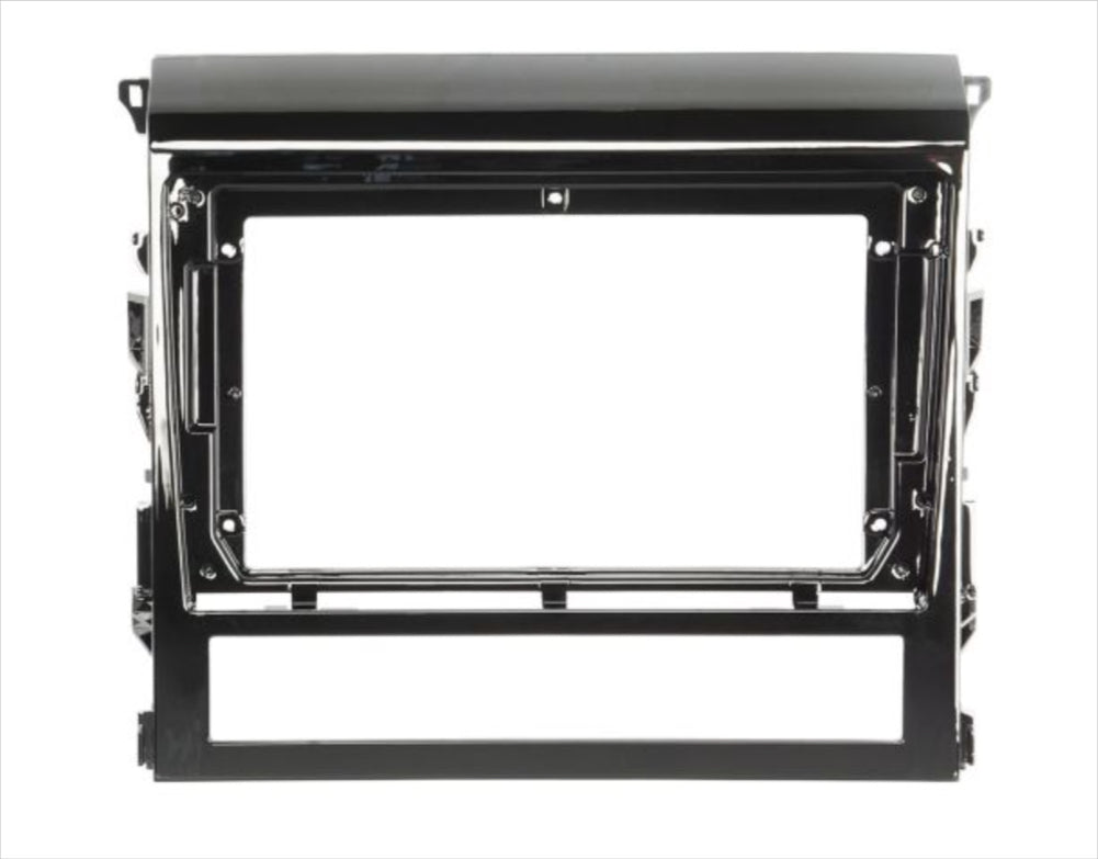 Black double din stereo facia kit for Toyota Landcrusier 200 Series 2016-2024 suitable for both 10 inch Android and 7 inch Double din headunits.