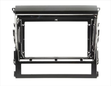 Black double din stereo facia kit for Toyota Landcrusier 200 Series 2016-2024 suitable for both 10 inch Android and 7 inch Double din headunits.