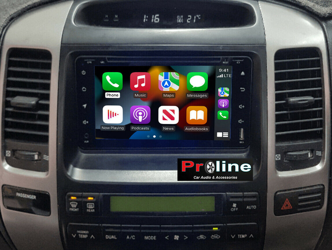 Toyota Prado 120 2003-2009 Series GPS Bluetooth Wireless Apple CarPlay Android Auto Stereo radio