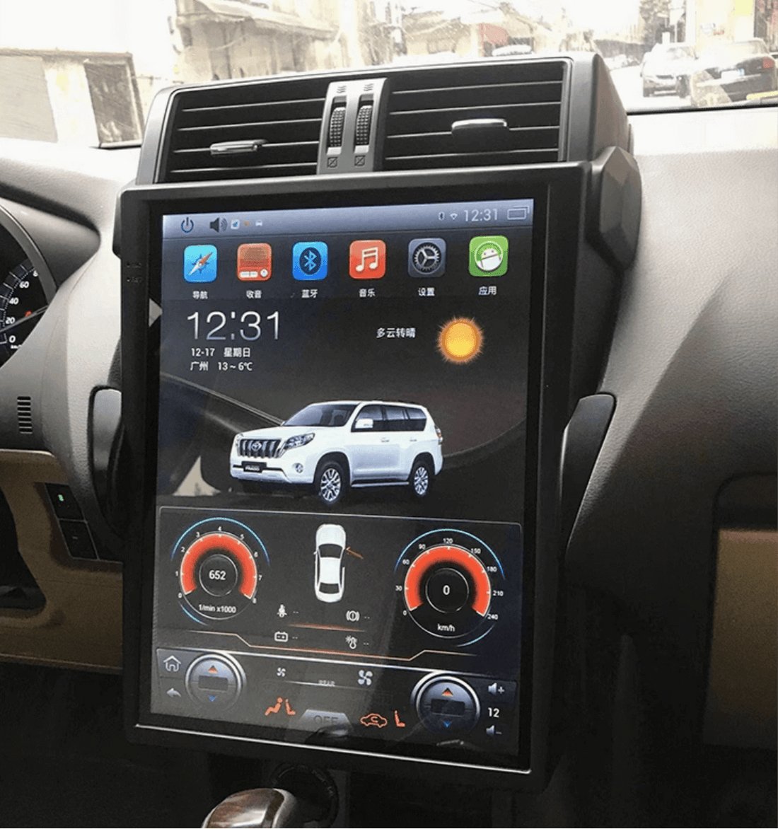 Toyota Prado 150 14-18 15.6 Tesla style Screen GPS Wireless CarPlay Android Auto Stereo