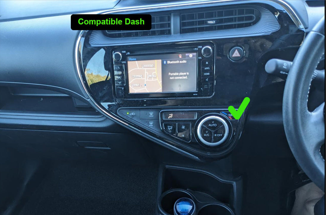 Black facia kit for Toyota Prius C 2012-2019 suitable for 9 inch android and 7 inch double din headunits