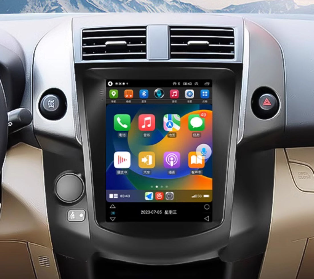 Toyota Rav4 2005-2011 12.1 Vertical Screen GPS Wireless Apple CarPlay Android Auto Stereo Radio