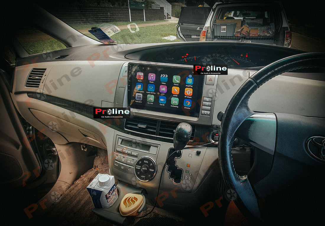 Toyota Tarago Estima 06-17 GPS Bluetooth Stereo Apple CarPlay Android auto Headunit Sliver facia