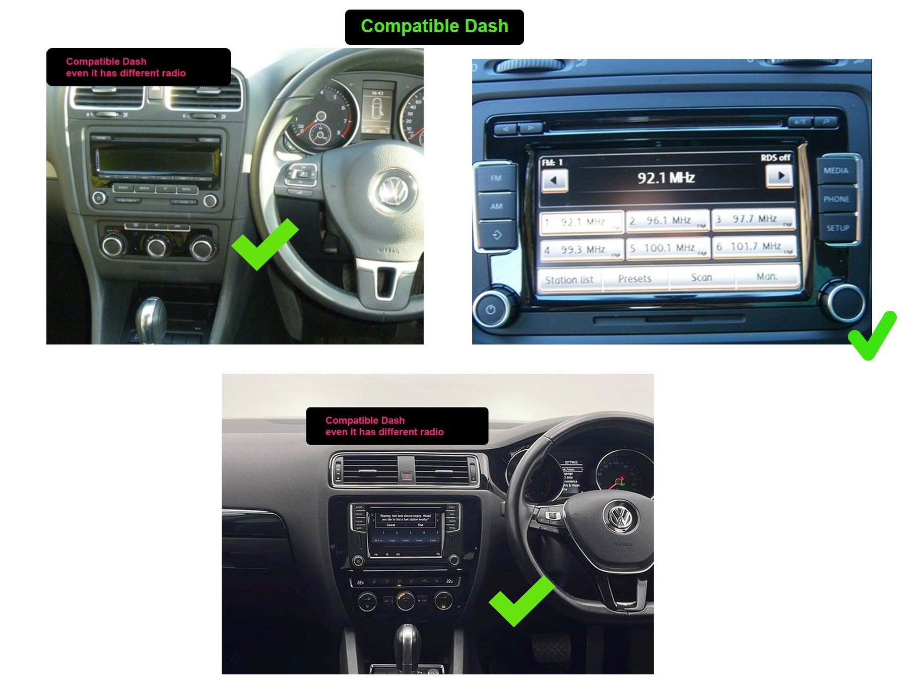 Volkswagen VW Golf MK6 07-13 9 GPS Infotainment Wireless CarPlay Android Auto