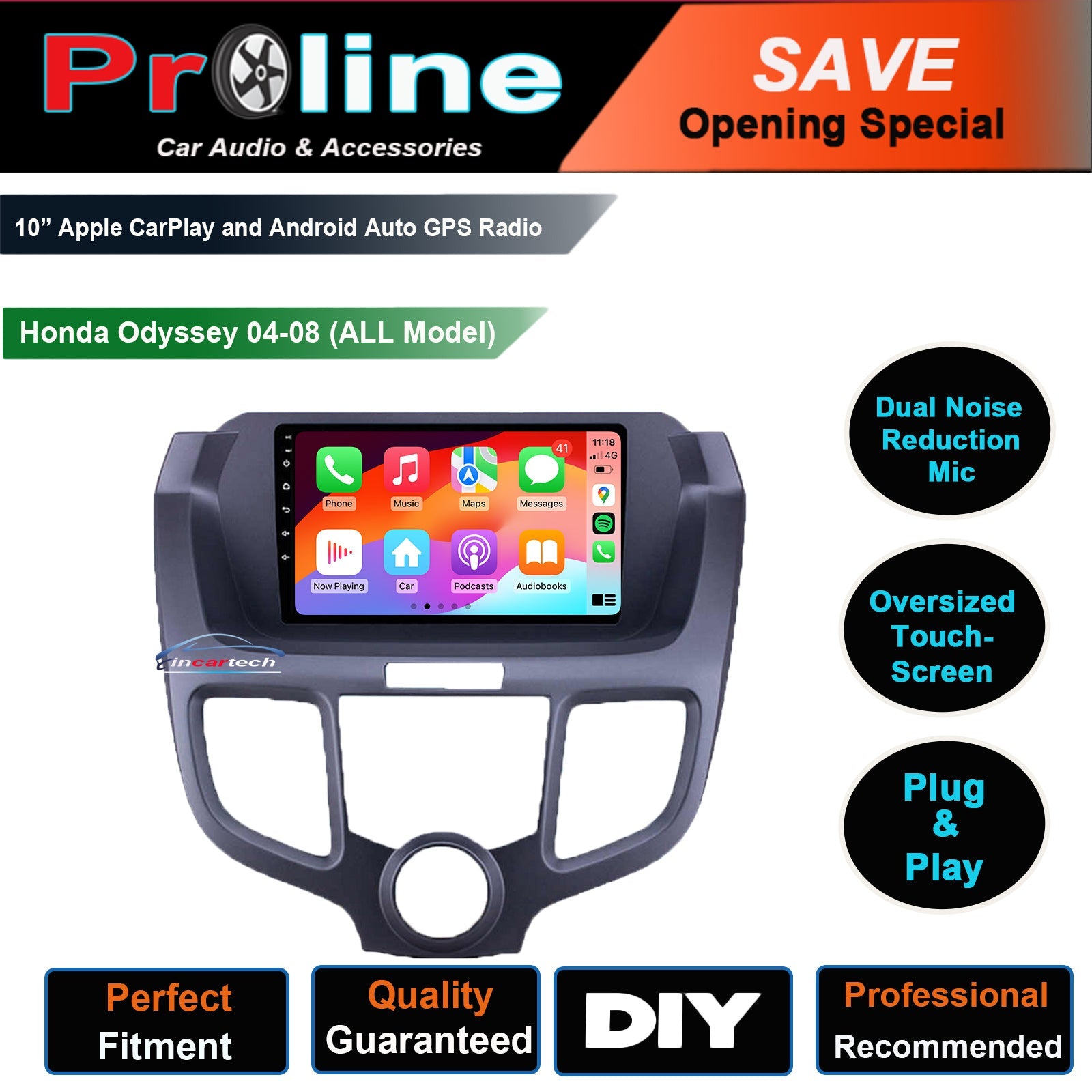 Honda Odyssey 2004-2008 Wireless apple Carplay Android Auto GPS Radio Stereo satnav