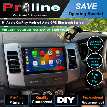 Mitsubishi Outlander 2006-2013 GPS Bluetooth Stereo Wireless Apple Carplay Android Auto