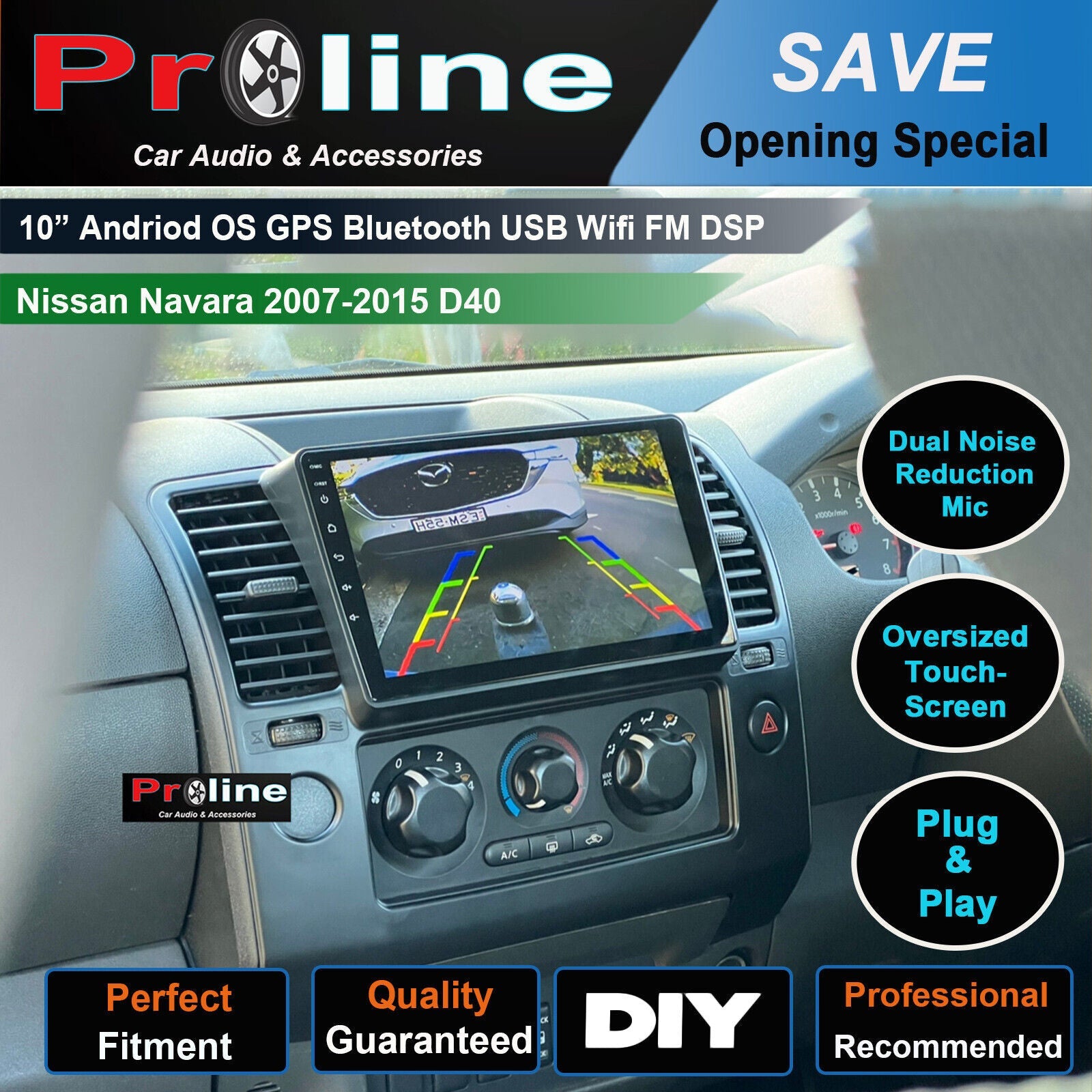 Nissan Navara 2007-2015 D40 Wireless Apple CarPlay Android Auto GPS Stereo Reversing Camera