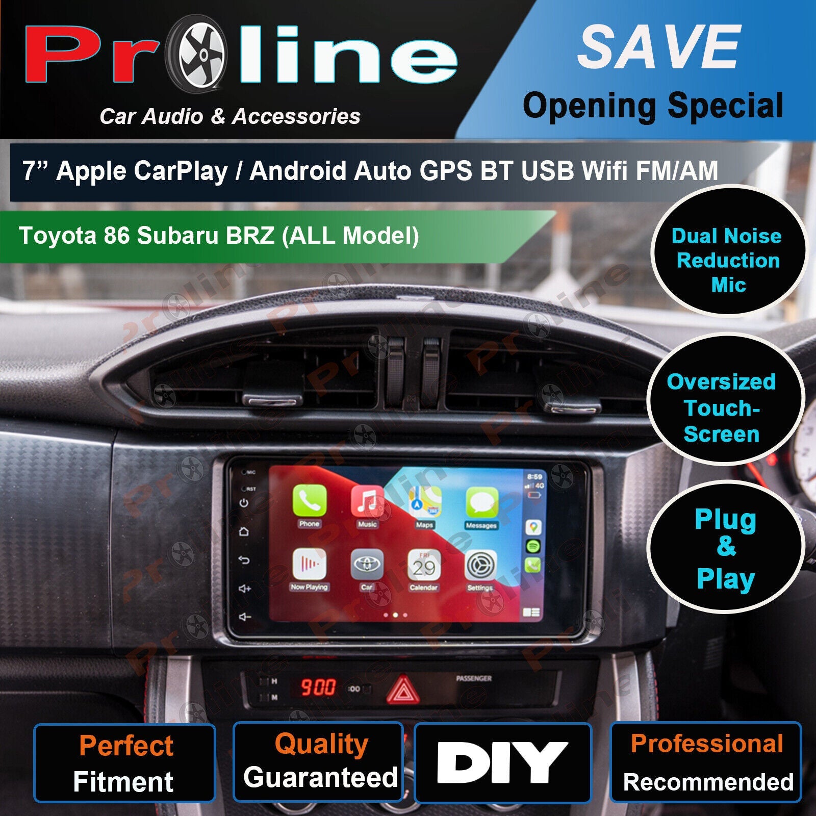 Toyota 86 2012-2022 Headunit GPS Bluetooth Apple Carplay Android Auto accessories Radio