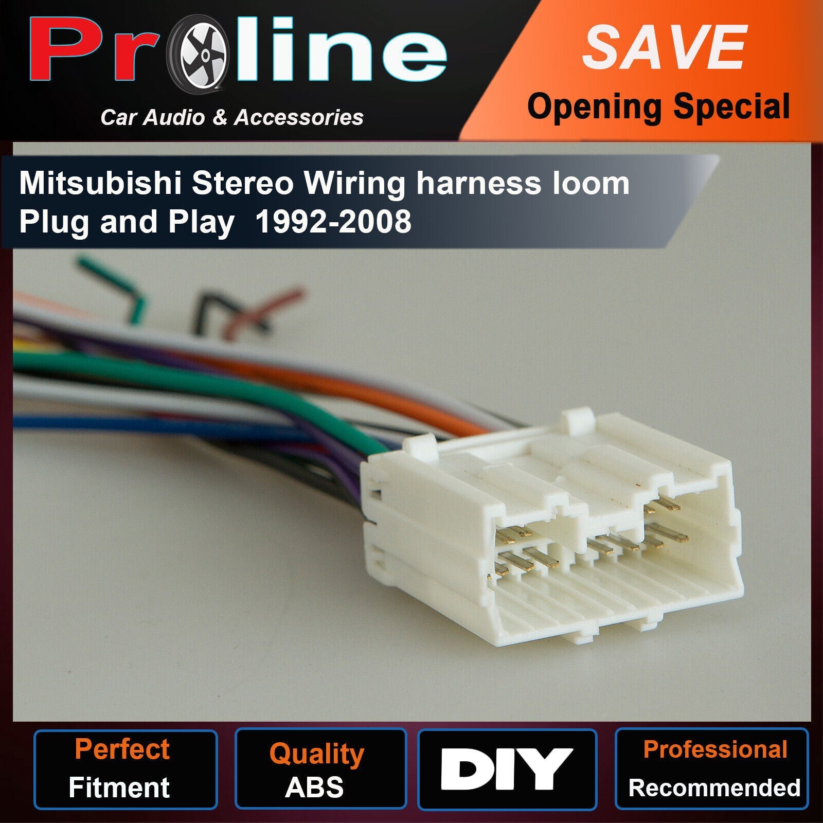 Wiring Harness Adapter Mitsubishi lancer ASX Pajero Cable Connector Lead to 2008
