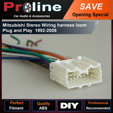 Wiring Harness Adapter Mitsubishi lancer ASX Pajero Cable Connector Lead to 2008