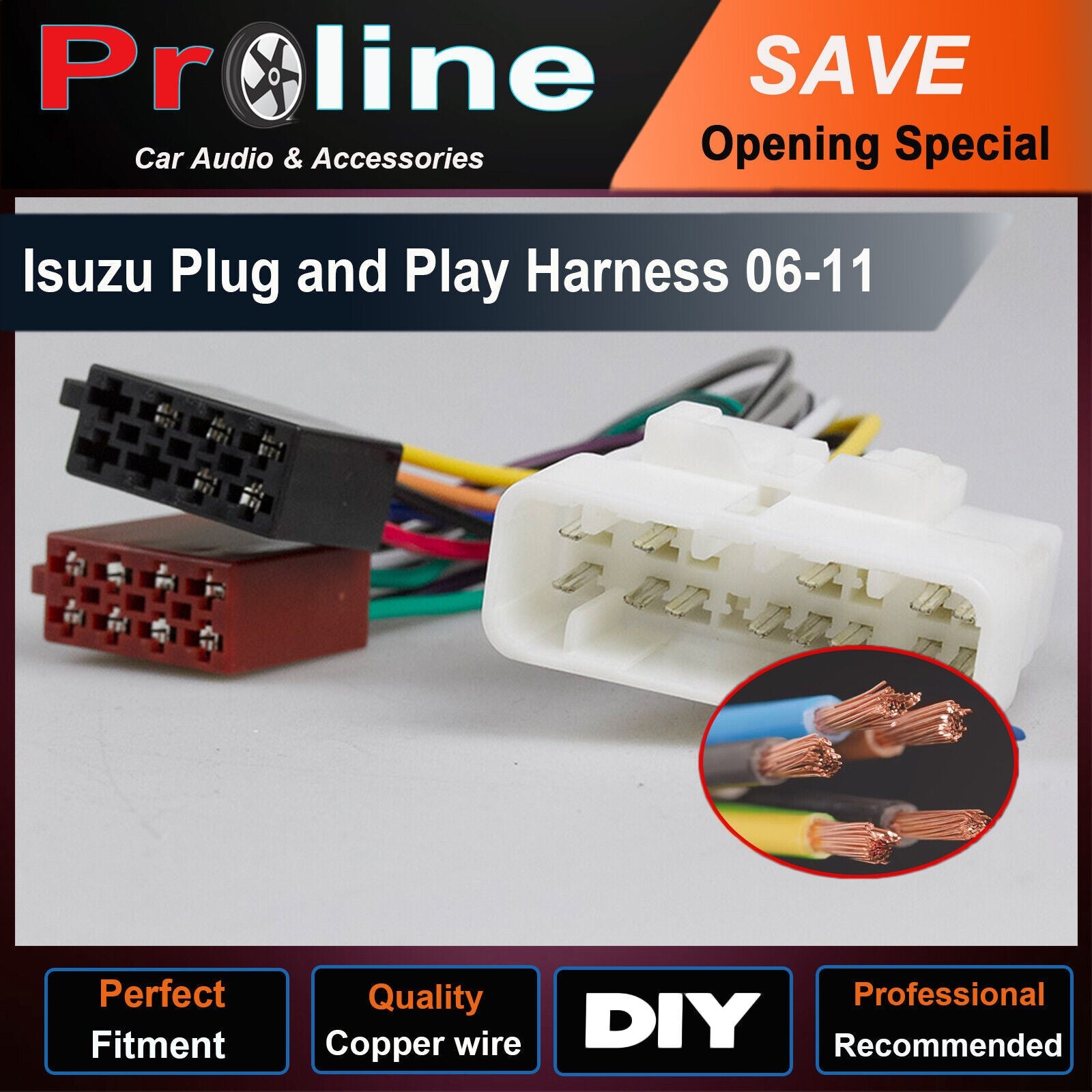 Isuzu D-Max ISO wiring harness adaptor cable connector lead loom plug wire MUX