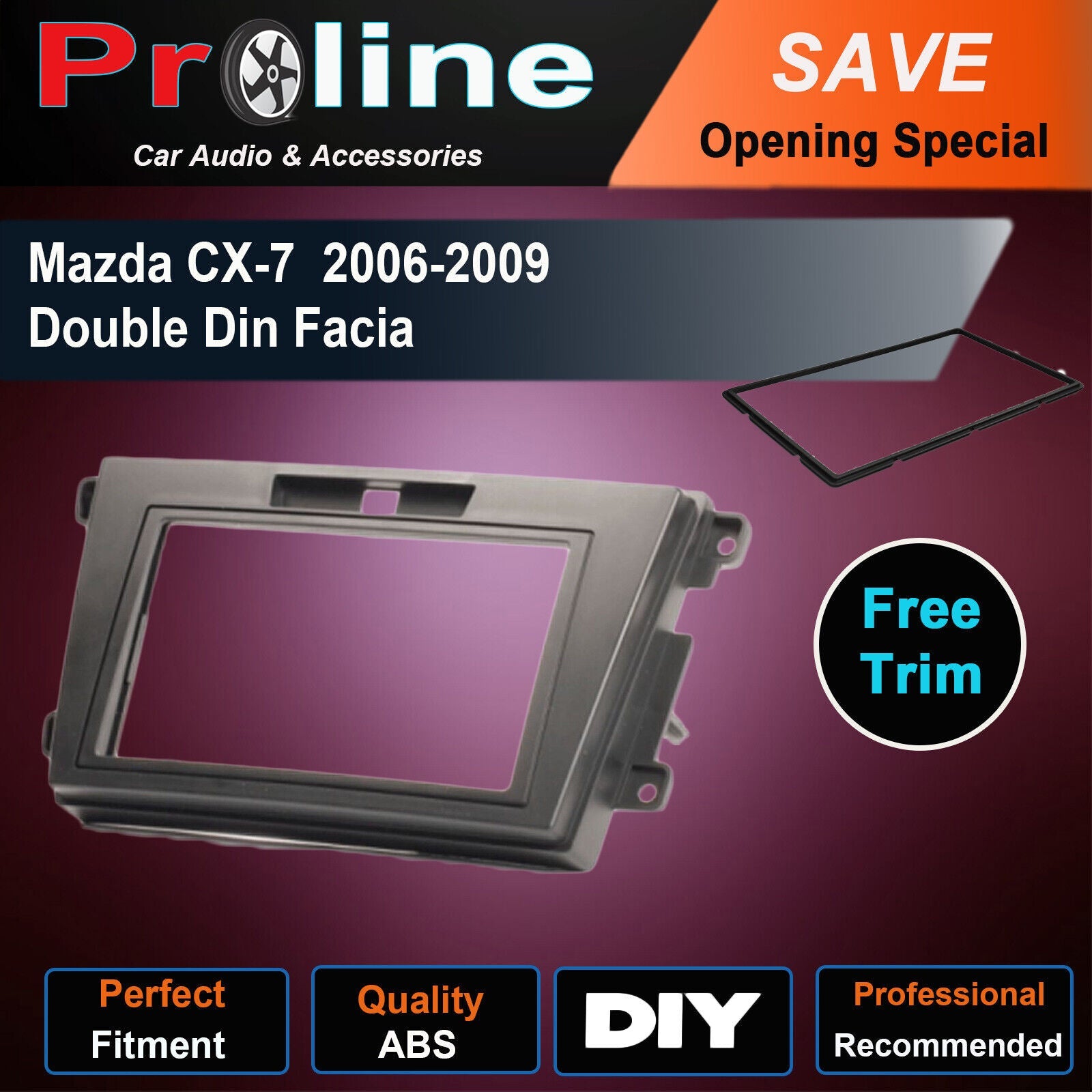 MAZDA CX7 2006-2009 ER DOUBLE 2 DIN stereo radio facia Fascia Dash kit Panel