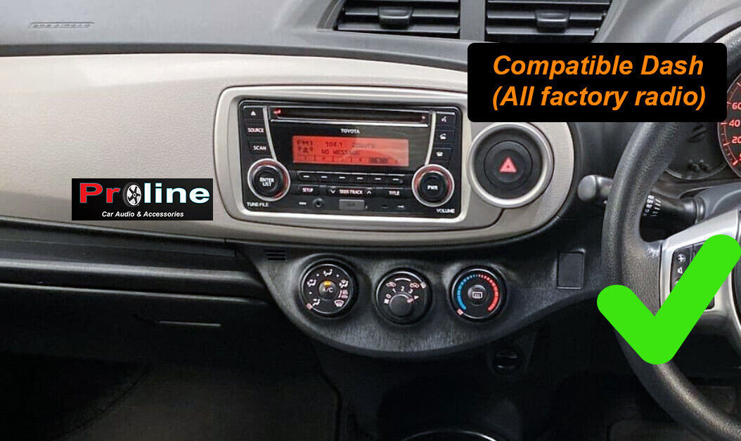 Toyota Yaris 2013-2015 9 Wireless Apple CarPlay Android Auto GPS Bluetooth Stereo
