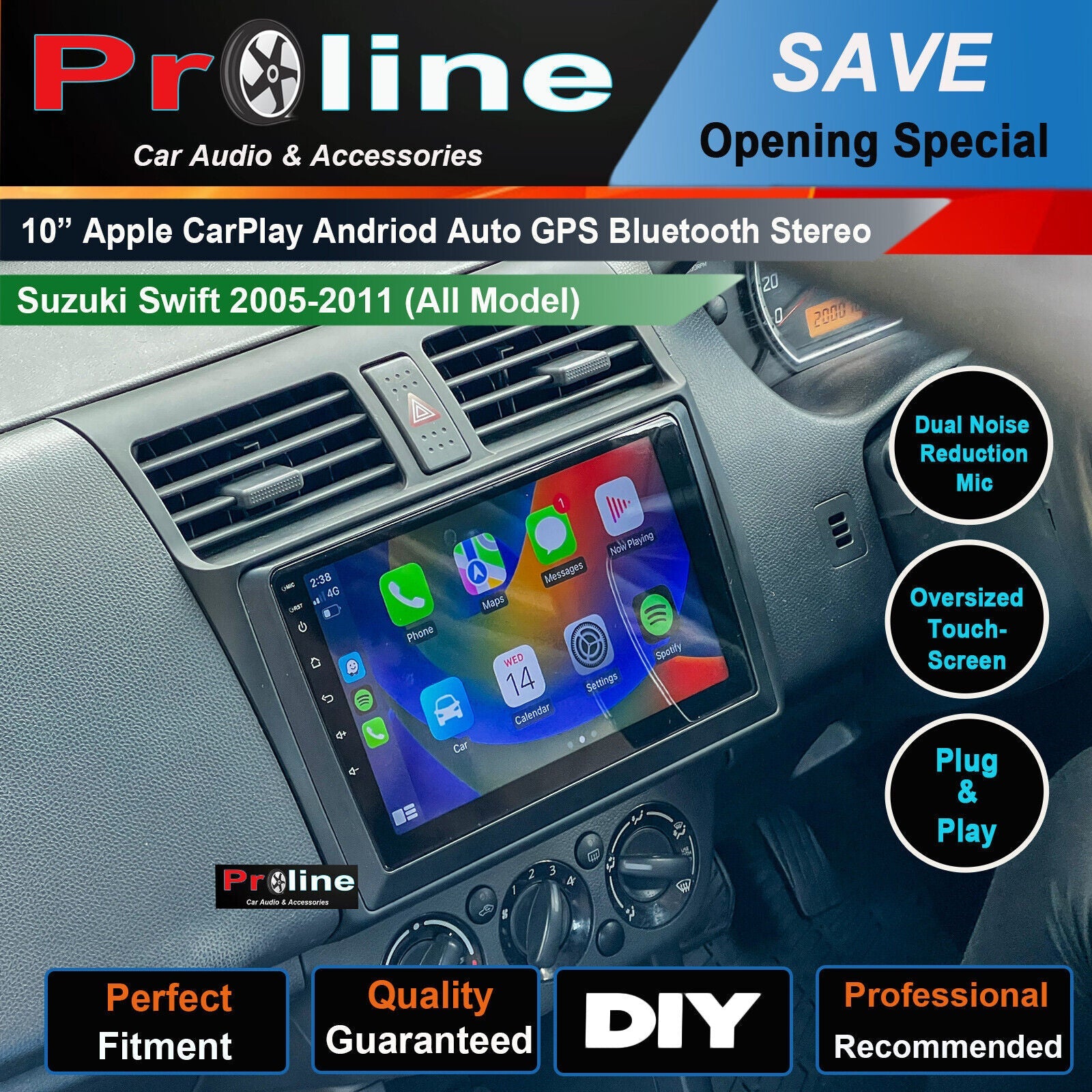 Suzuki Swift 2005-2011 Wireless Apple Carplay GPS Radio Bluetooth stereo accessories