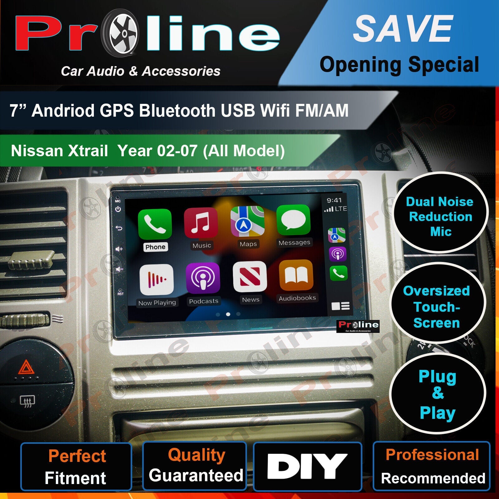 Nissan Xtrail 2002-2007 GPS Wireless Apple CarPlay Android Auto Bluetooth Radio Upgrade