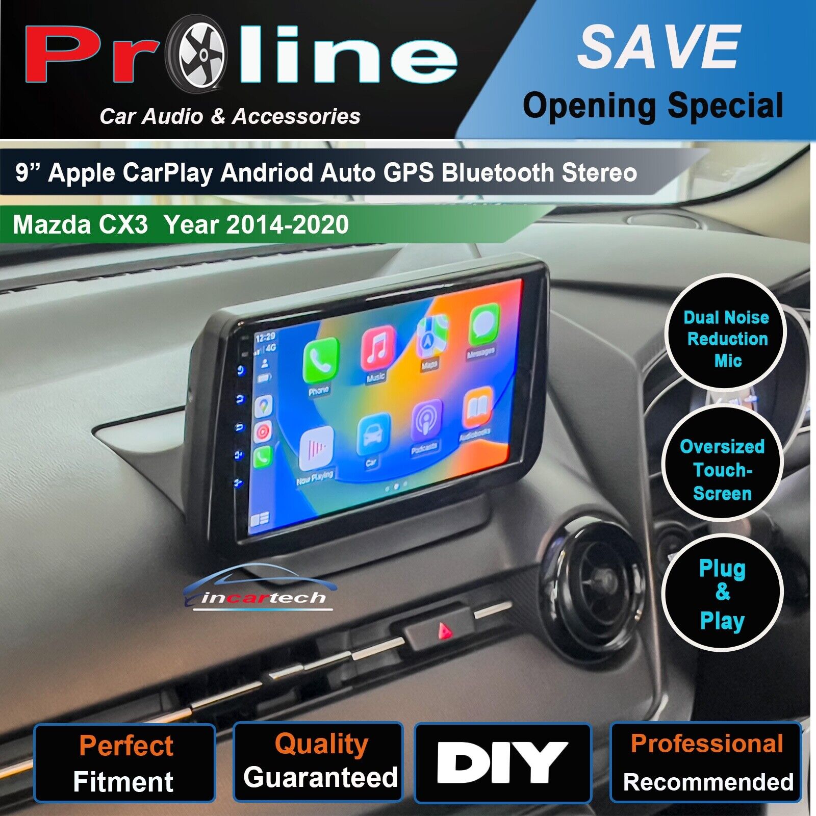 Mazda CX3 2015-2019 Wireless Apple Carplay Android Auto GPS Bluetooth Headunit DSP