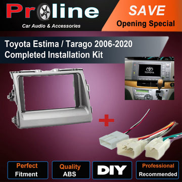 Fit Toyota Estima Tarago 2006+ radio Double Din fascia dash facia wiring harness