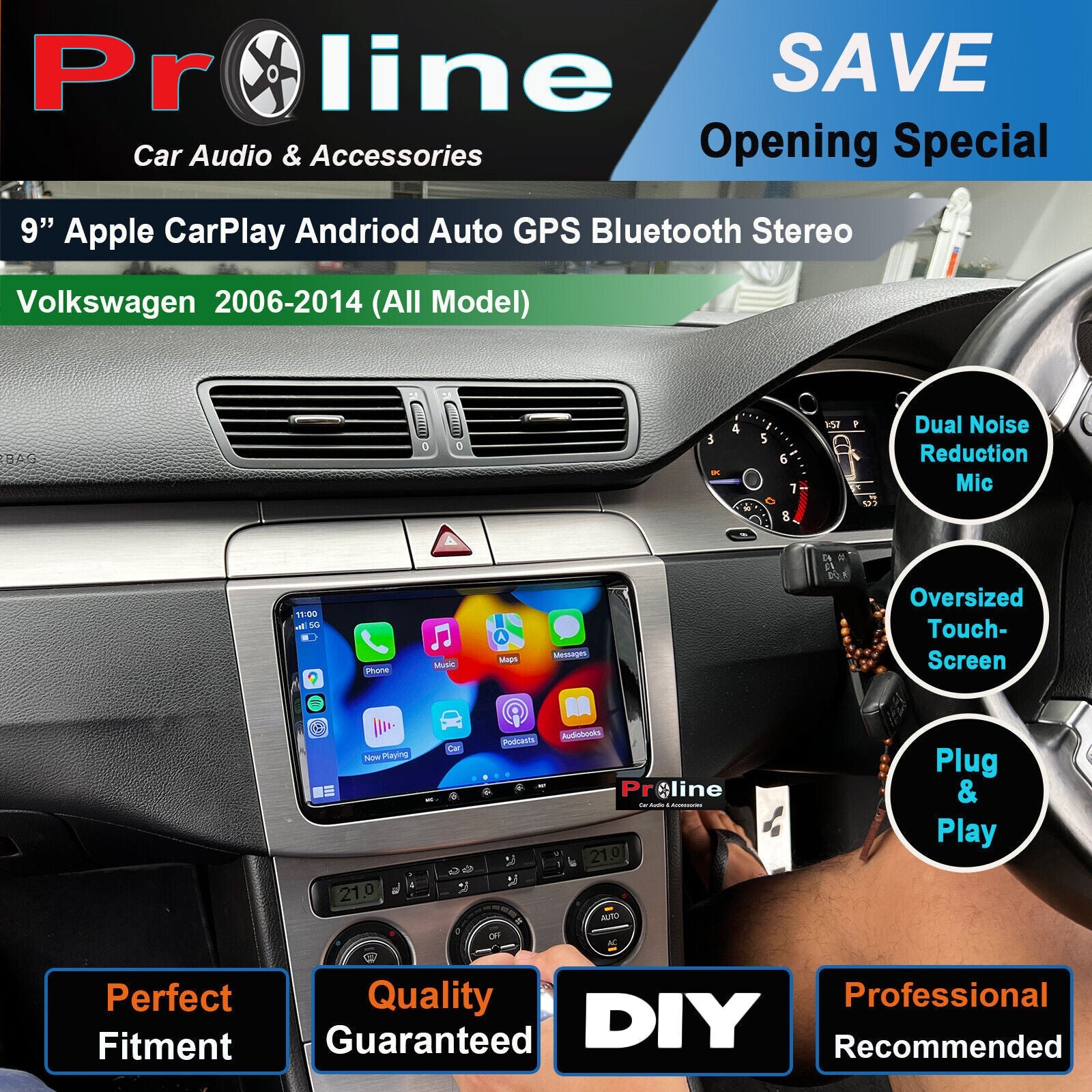 Volkswagen Passat 06-15 9 GPS Infotainment Wireless Carplay Android auto stereo