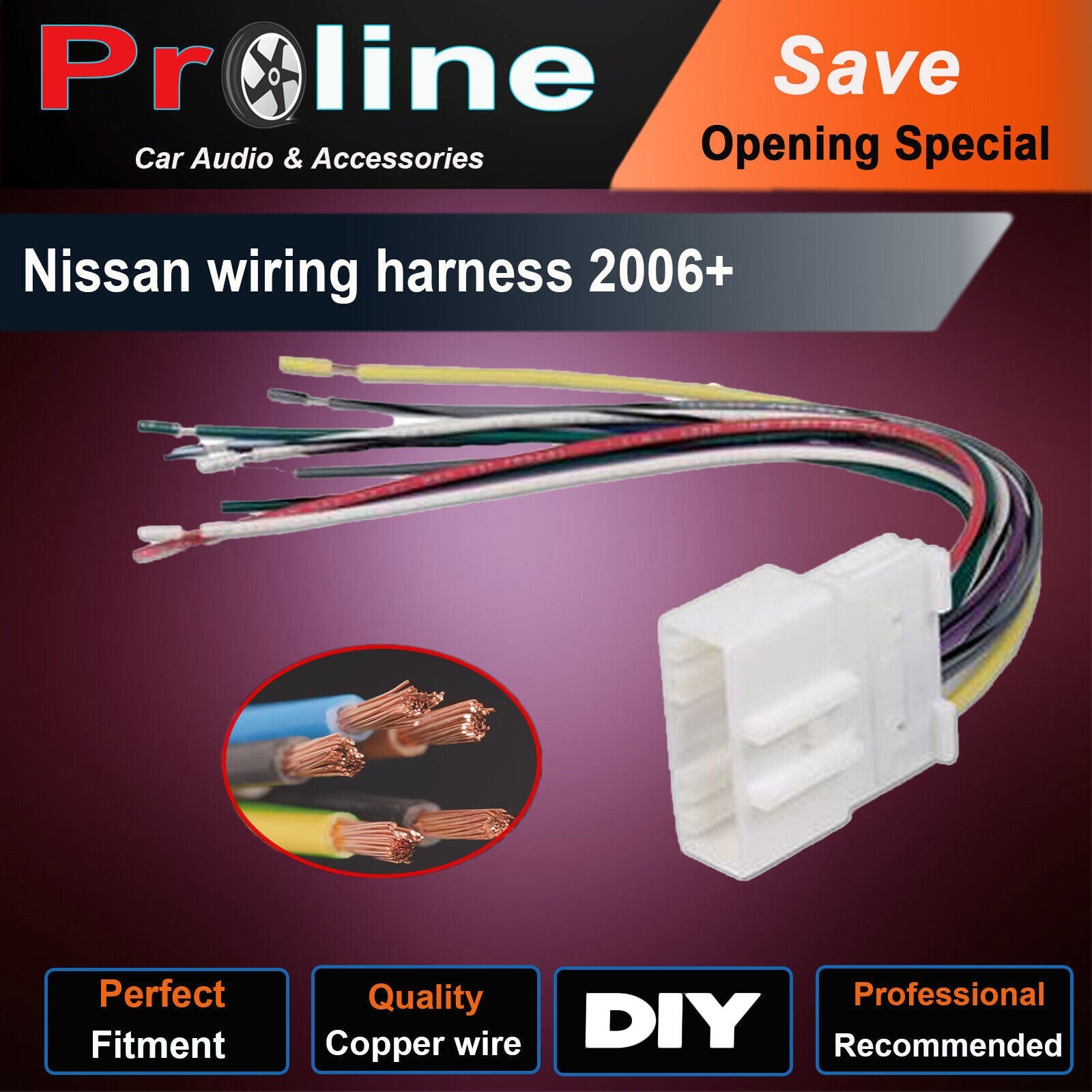 Fit Nissan Dualis wiring harness adaptor cable connector lead loom plug wire