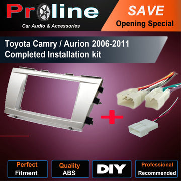 Fit Toyota Camry 06-10 stereo radio Double Din fascia facia kit wiring harness