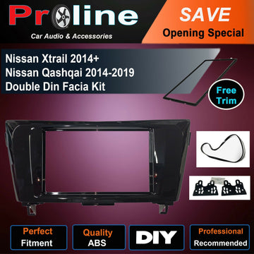 Nissan Xtrail Qashqai 14+ DOUBLE DIN radio facia sterero Fascia Dash Panel kit
