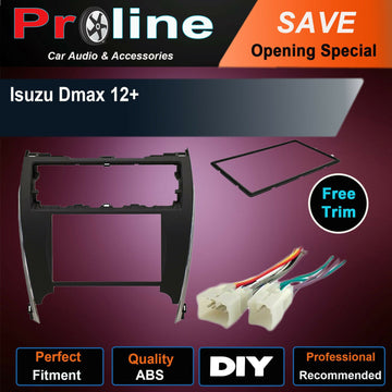 Fit Isuzu Dmax 2012+ stereo radio Double Din fascia facia kit wiring harness