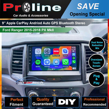 Ford Ranger 2015-2018 PX Apple CarPlay Android Auto Stereo Black Facia Radio