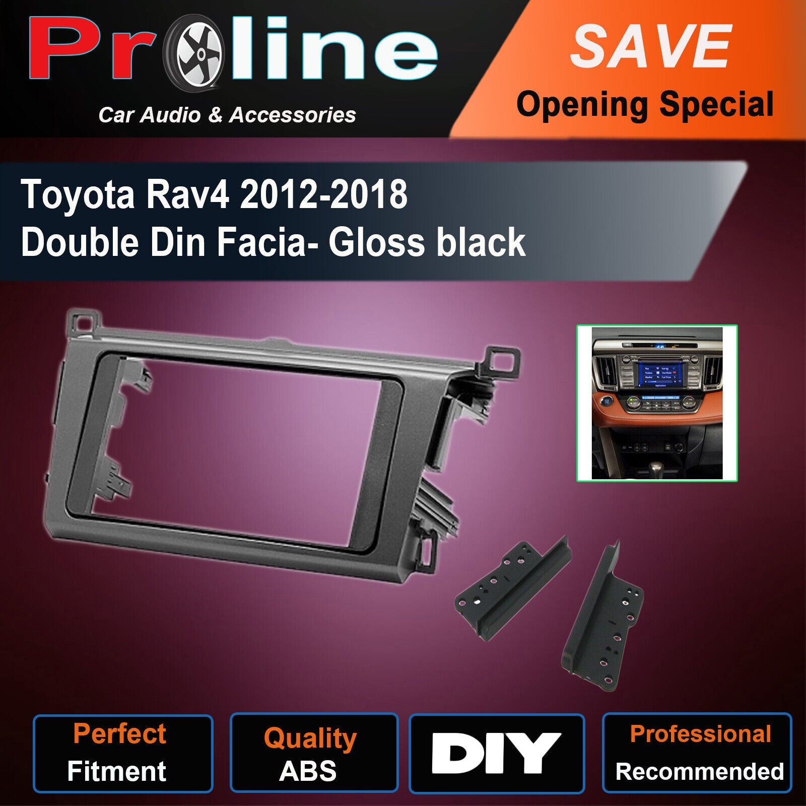 For Toyota Rav4 12-18 DOUBLE 2 DIN stereo radio facia Fascia Dash kit Panel