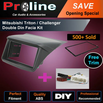 Mitsubishi Triton stereo 2 Din fascia dash panel facia kit trim+ Harness wiring