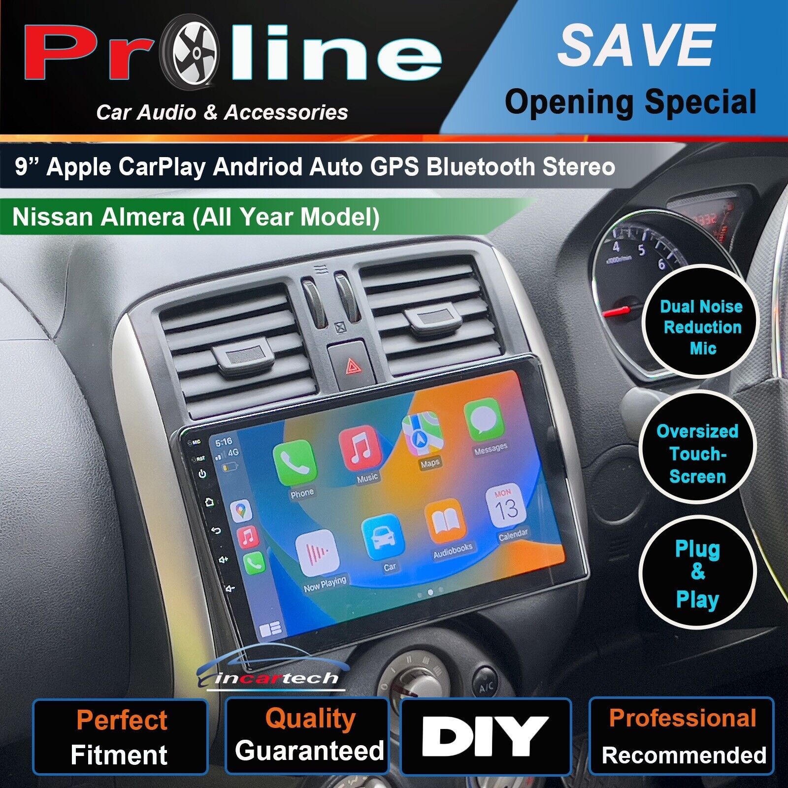 Nissan Almera GPS Bluetooth Wireless Apple CarPlay Android Auto Camera Stereo