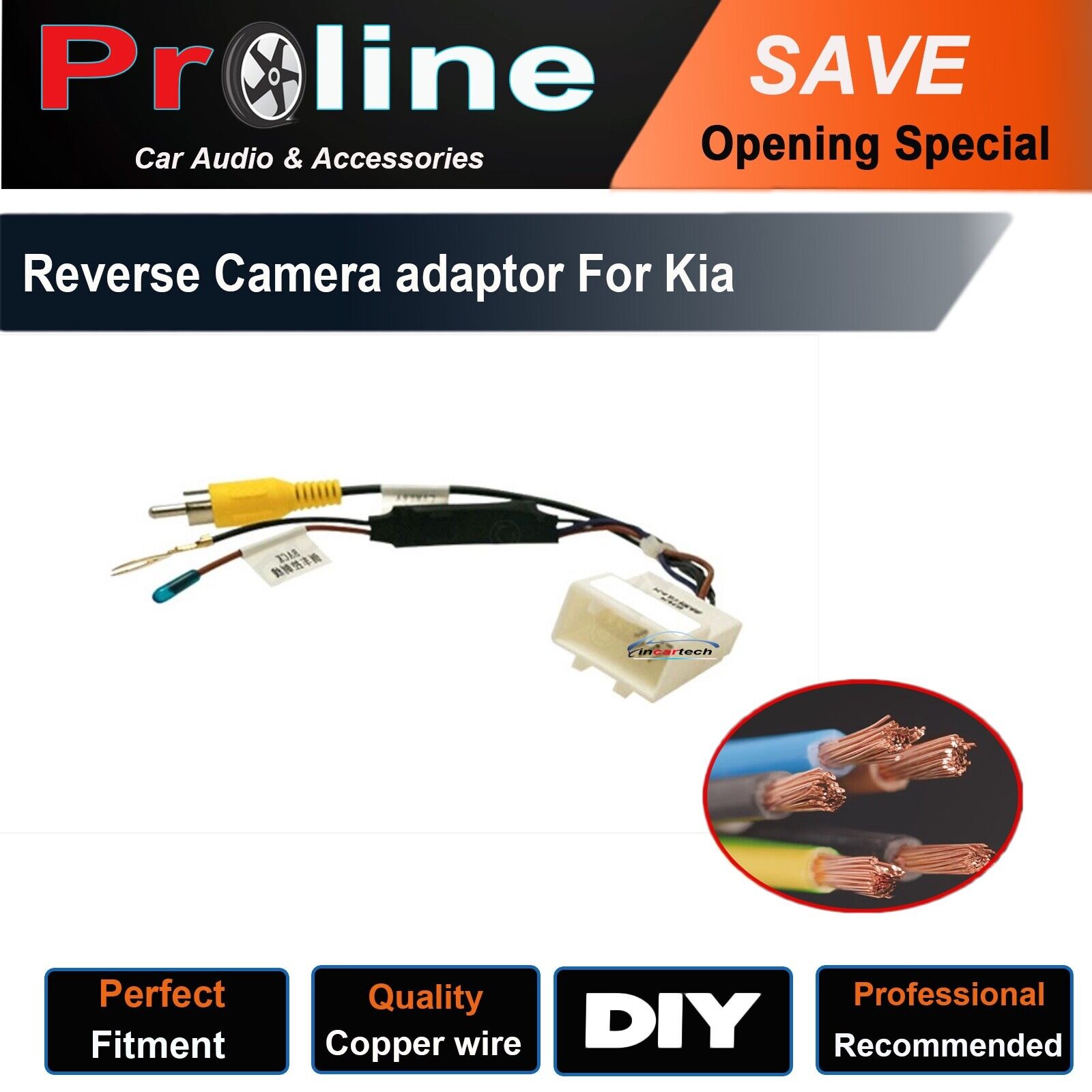 Kia to aftermarket RCA stereo 16 pins Reverse Camera Adaptor plug