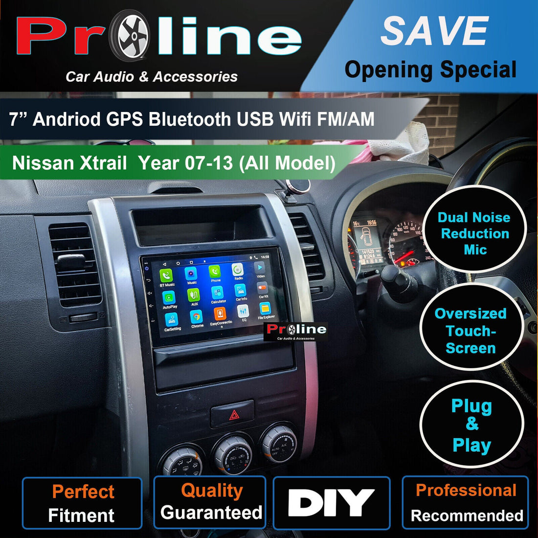 Nissan Xtrail 2007-2013 T31 Navigation Bluetooth Wireless Carplay Android Auto Headunit