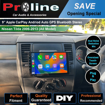 Nissan Tilda 2006-2011 9 GPS Bluetooth Wireless Apple Carplay Android Auto Stereo Headunit