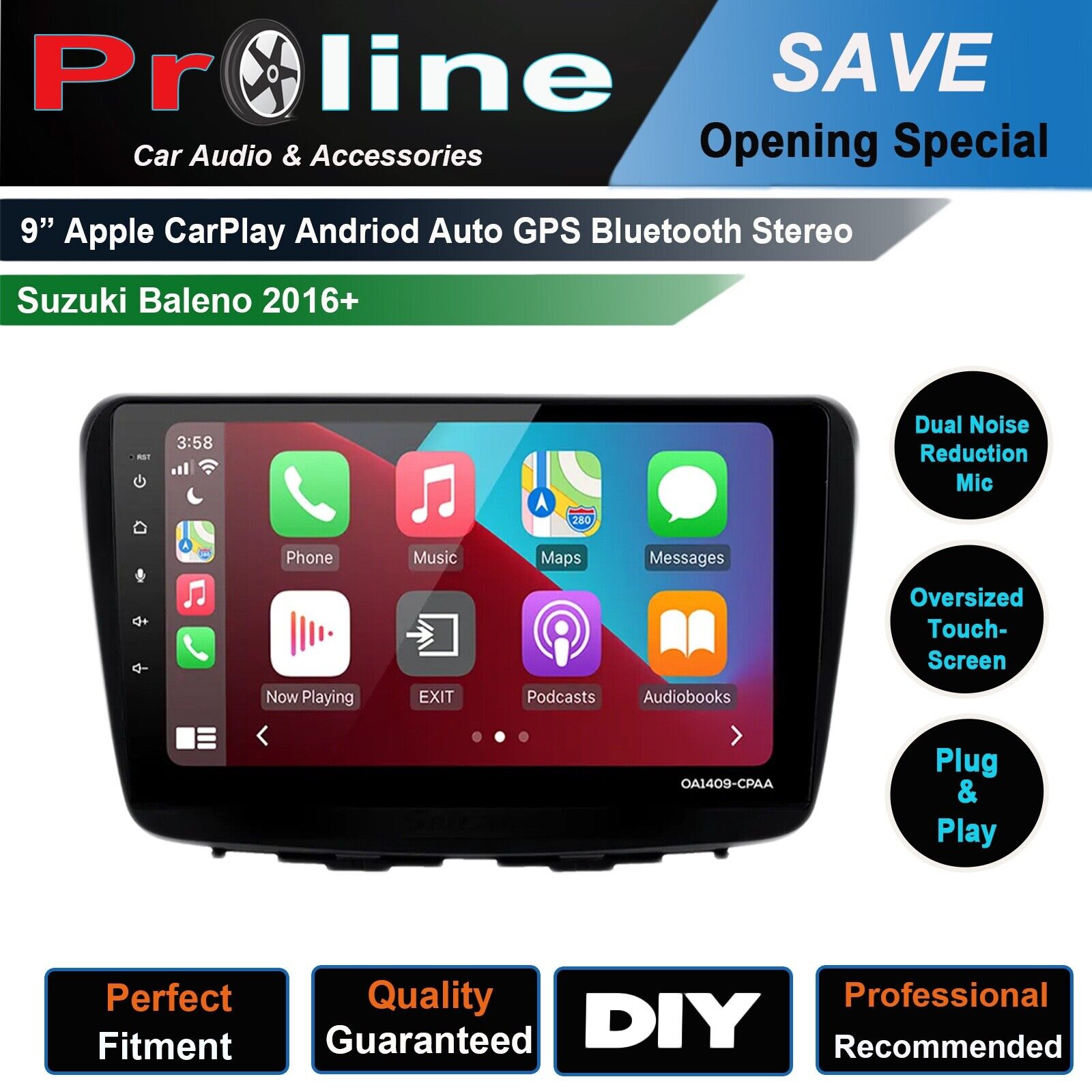 Suzuki S-Cross 2014-2021 Wireless Apple Carplay Android Auto GPS SatNav Radio Stereo