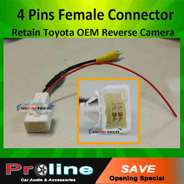 fit Toyota 4 pins add reverse female camera plug lead adaptor male adapter