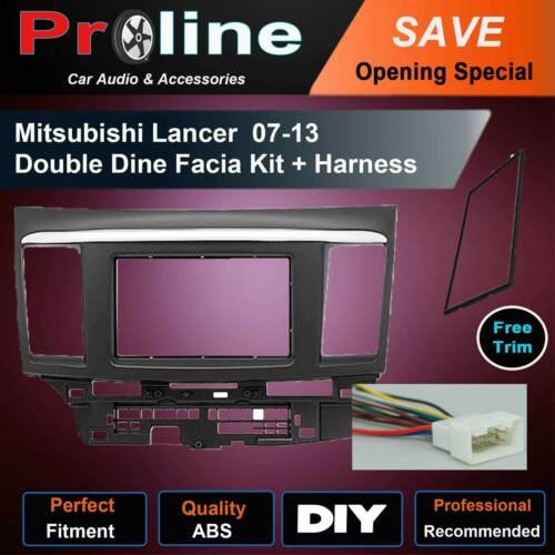 Mitsubishi Lancer stereo 2 Din fascia dash panel facia kit trim+ Harness wiring